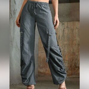 Women’s Gray Punk Cargo Pants New